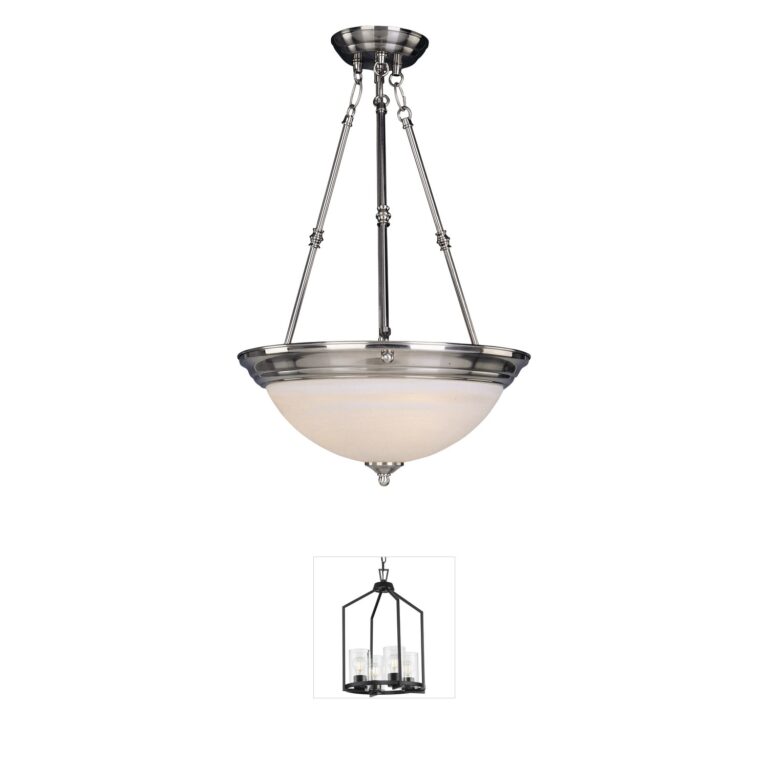 Maxim Lighting Essentials 584x Satin Nickel & Marble Foyer Pendant