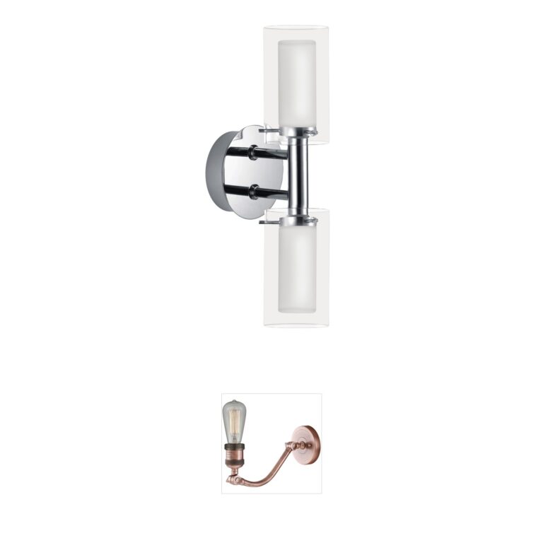Eglo Palermo Chrome & Frosted Glass Wall Sconce
