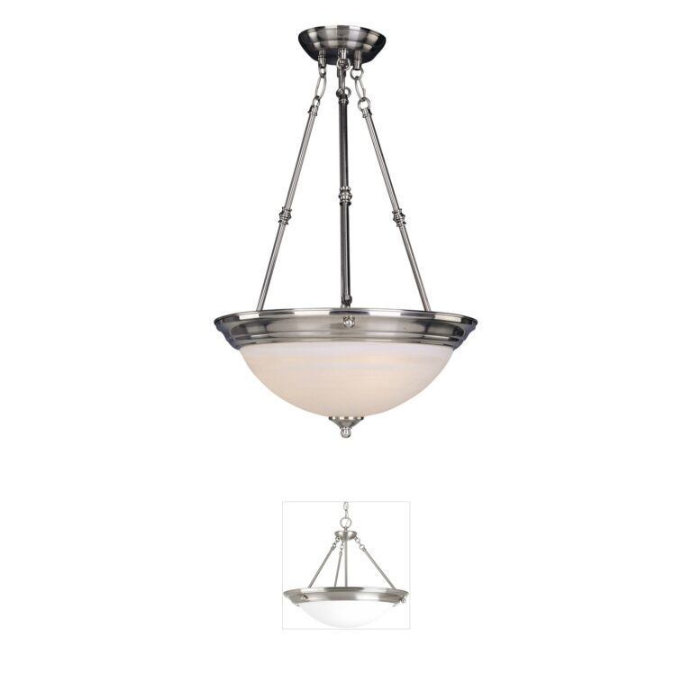 Maxim Lighting Essentials - 584x Satin Nickel & Marble Foyer Pendant