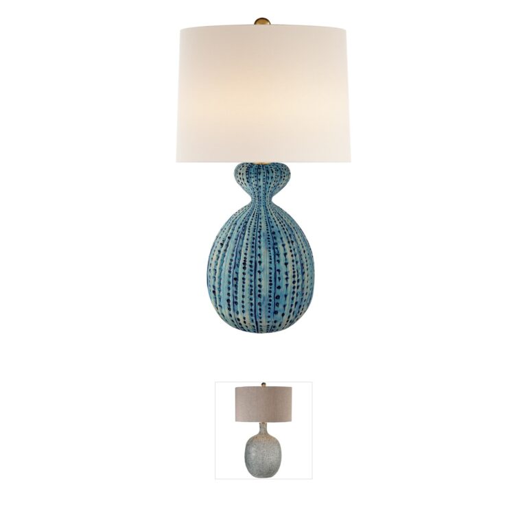 Visual Comfort AERIN Gannet Pebbled Aquamarine Table Lamp