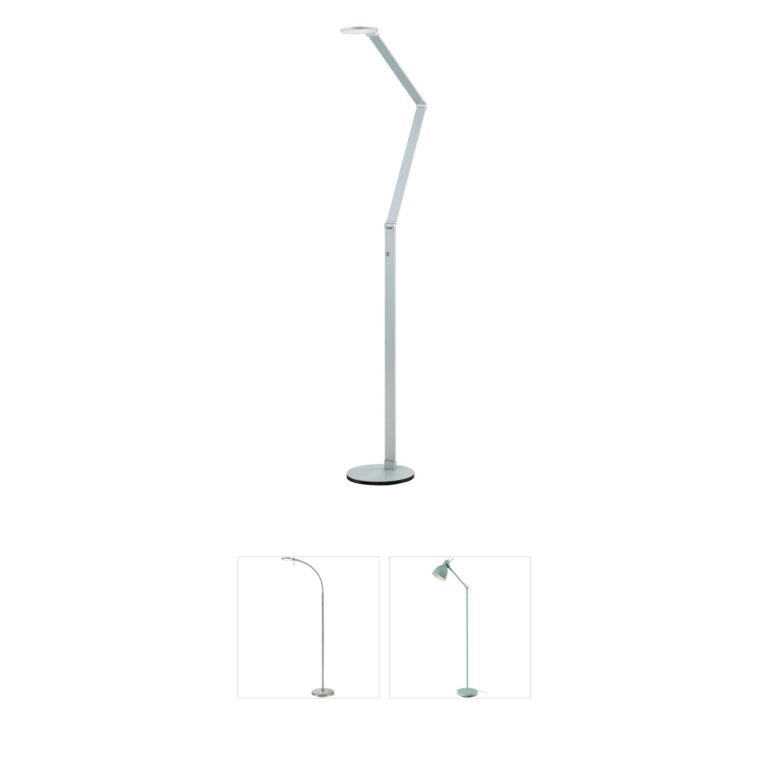 George Kovacs Task Portables LED Floor Lamp in Chiseled Nickel