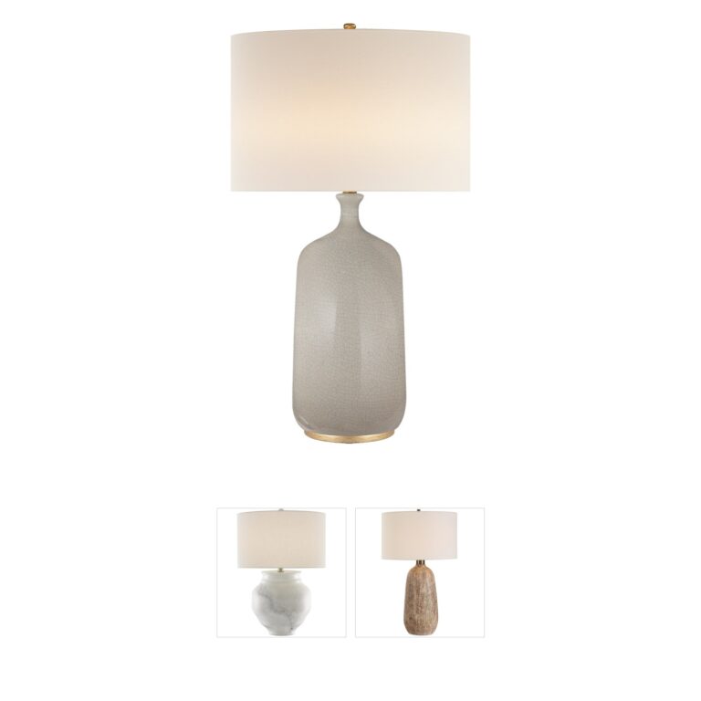 Visual Comfort Signature Collection AERIN Culloden Bone Craquelure Ceramic Table Lamp