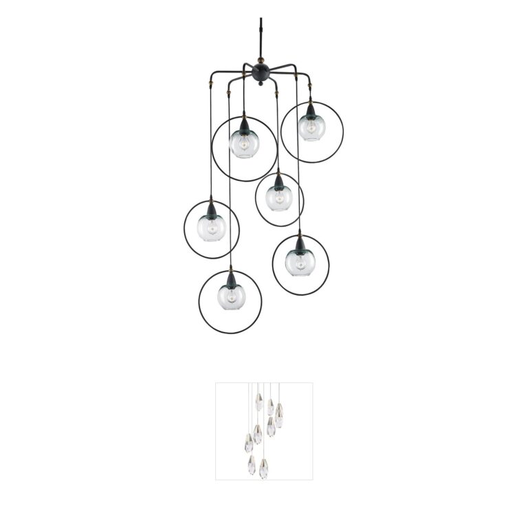 Currey & Company Moorsgate Wrought Iron & Recycled Glass Pendant