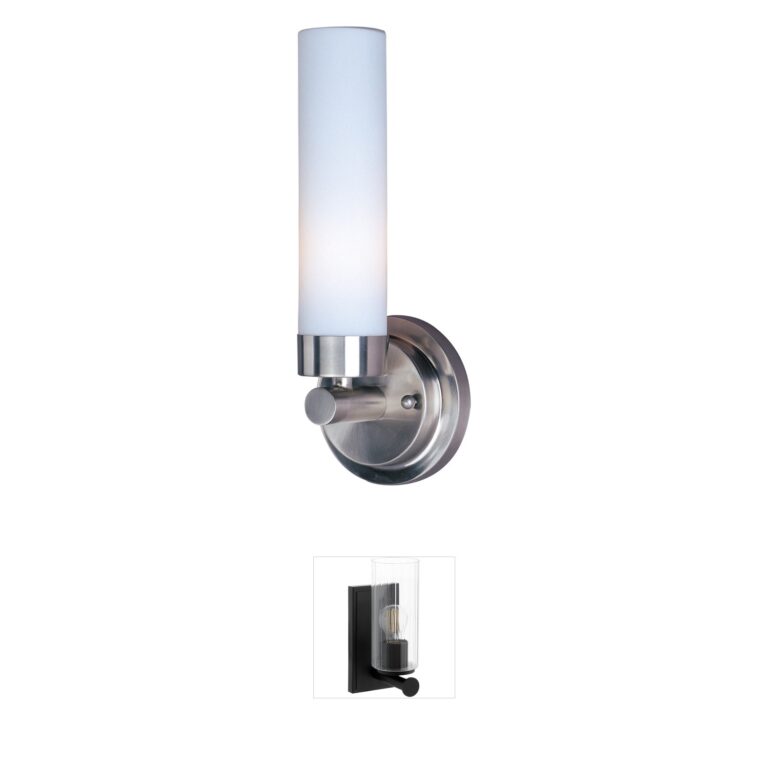 Maxim Lighting Cilandro Satin Nickel Wall Sconce with Opal Glass