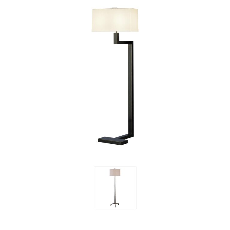 Robert Abbey Doughnut Deep Patina Bronze Floor Lamp with Snowflake Fabric Shade