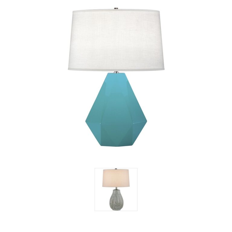 Robert Abbey Delta Glazed Ceramic Table Lamp in Egg Blue