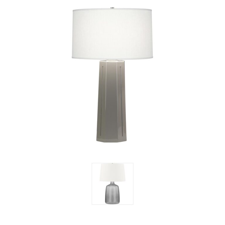 Robert Abbey Mason Smoky Taupe Glazed Ceramic Table Lamp