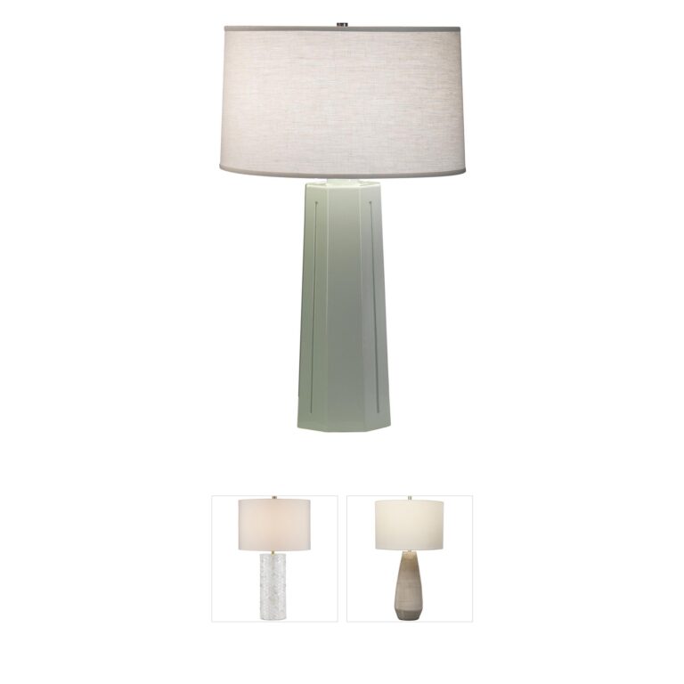 Robert Abbey Mason Glazed Ceramic Table Lamp in Celadon