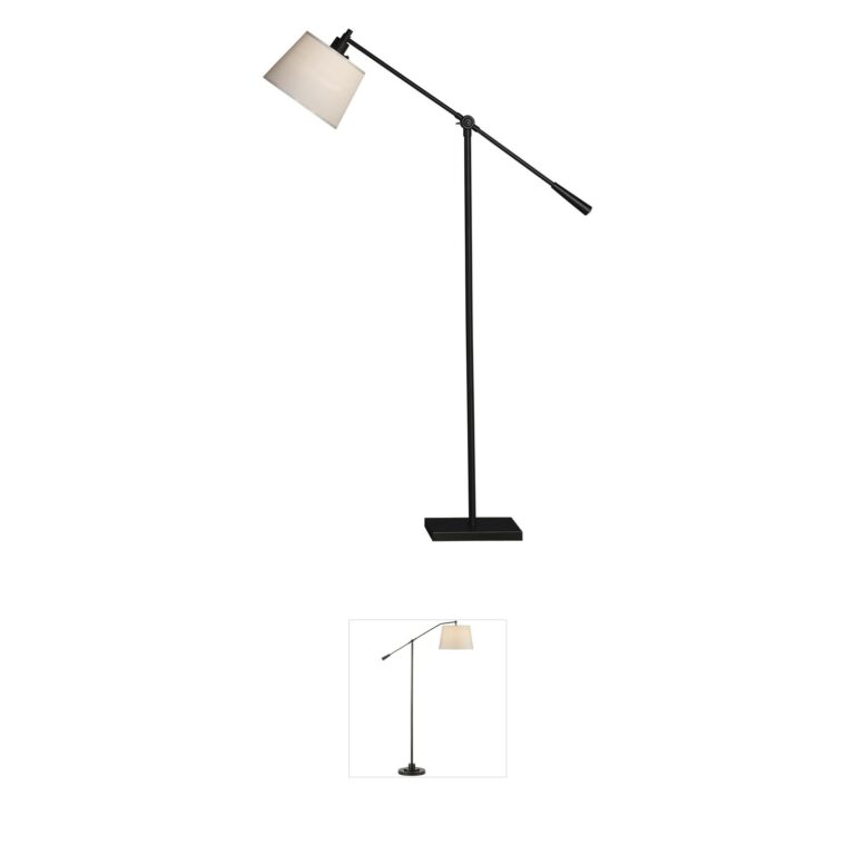 Robert Abbey Real Simple Matte Black Steel Adjustable Floor Lamp