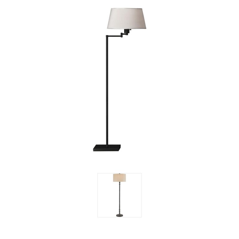 Robert Abbey Real Simple Matte Black Steel Floor Lamp