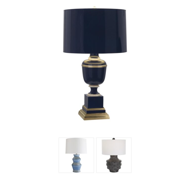 Robert Abbey Annika Cobalt Table Lamp with Gold-Lined Parchment Shade