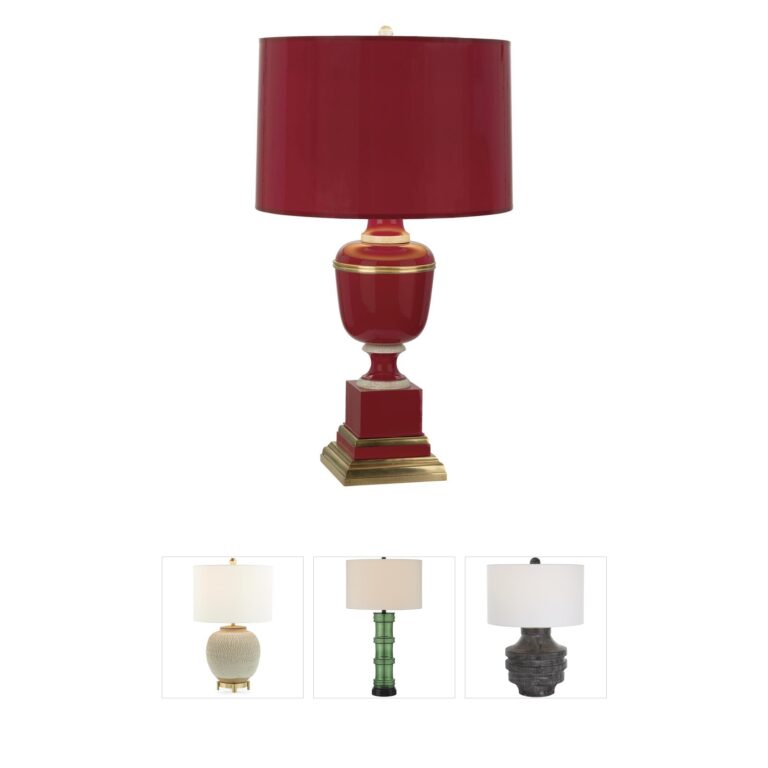 Robert Abbey Annika Red Accent Lamp with Matte Gold Lining