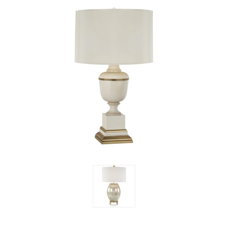 Robert Abbey Annika Ivory Accent Lamp with Matte Gold Lined Shade