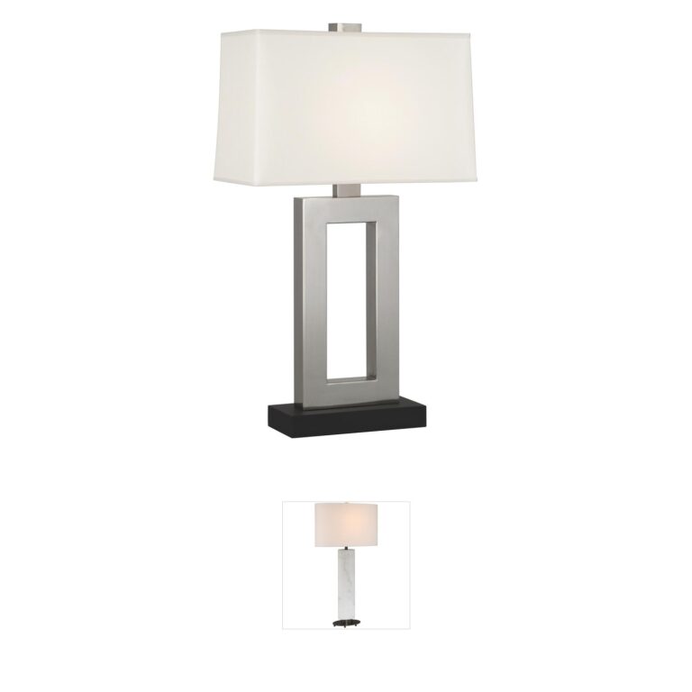 Robert Abbey Doughnut Antique Silver Table Lamp