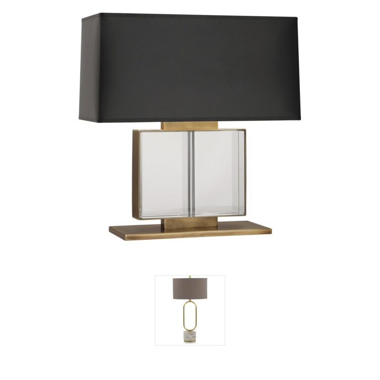 Robert Abbey Sloan Lead Crystal & Aged Brass Table Lamp