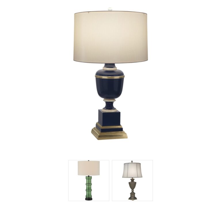 Robert Abbey Annika Cobalt Table Lamp with Cloud Cream Silk Shade