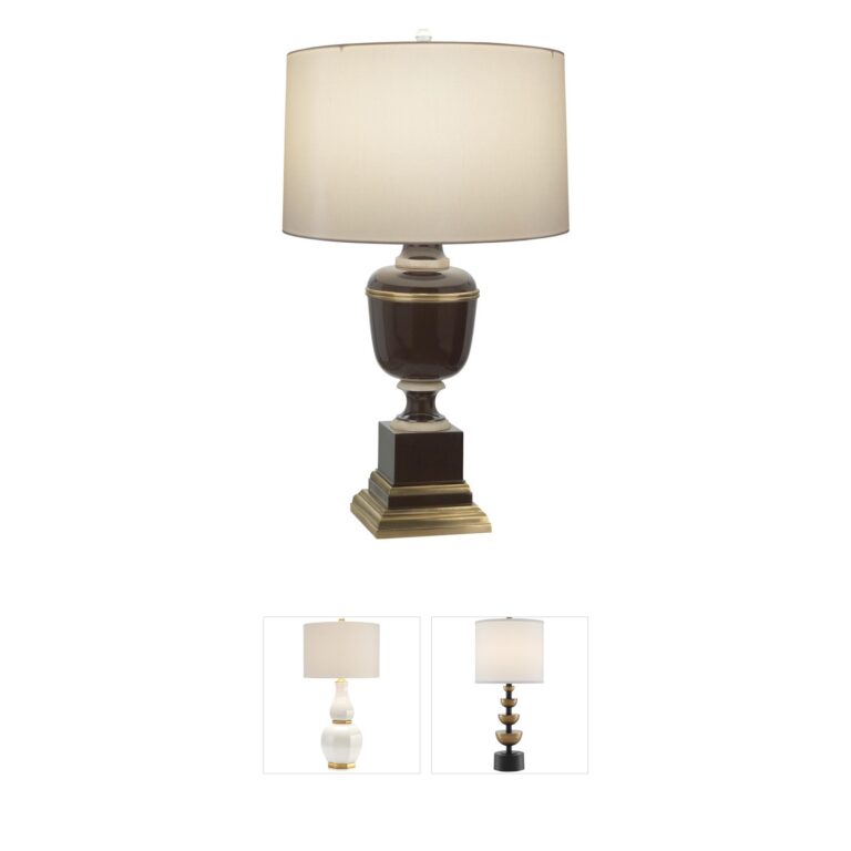 Robert Abbey Annika Chocolate Table Lamp with Silk Shade