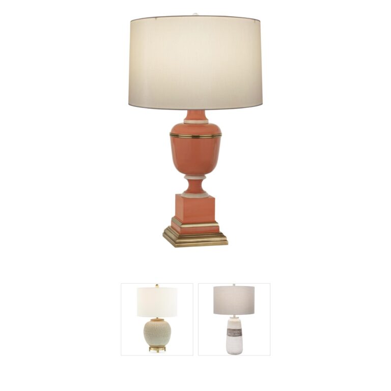 Robert Abbey Annika Tangerine Table Lamp with Cloud Cream Silk Shade