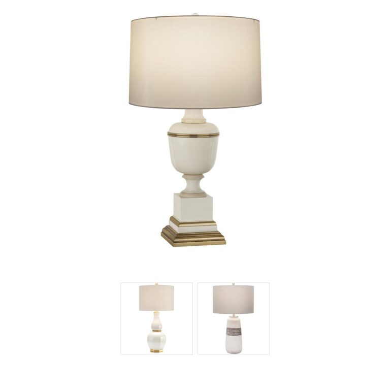 Robert Abbey Annika Ivory Table Lamp with Cloud Cream Silk Shade