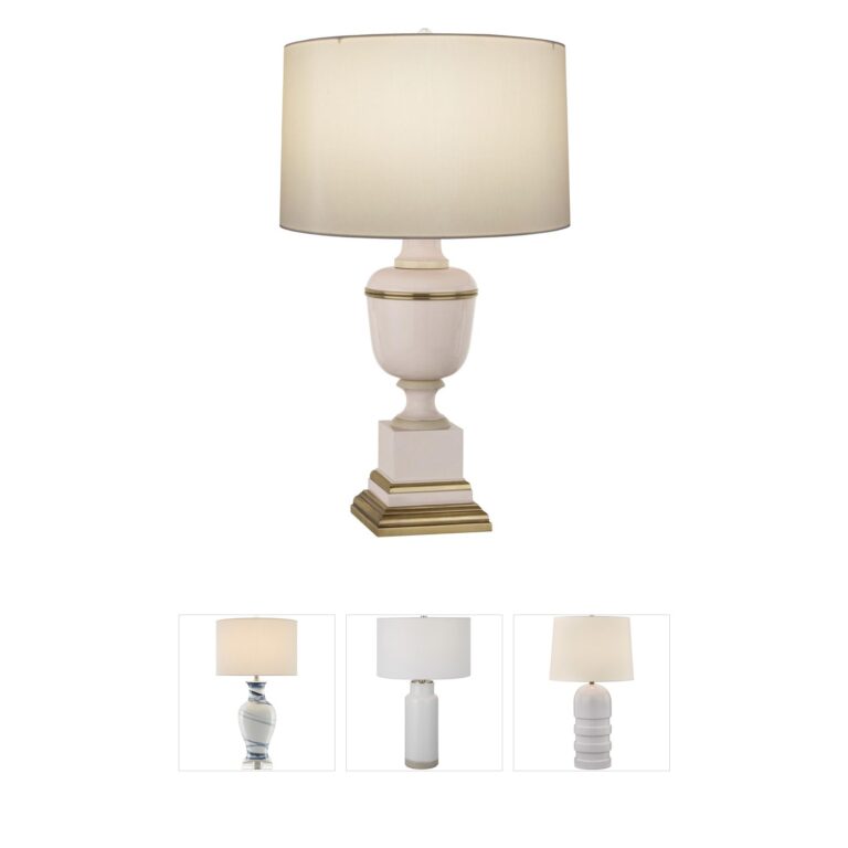 Robert Abbey Annika Blush Table Lamp with Cloud Cream Silk Shade