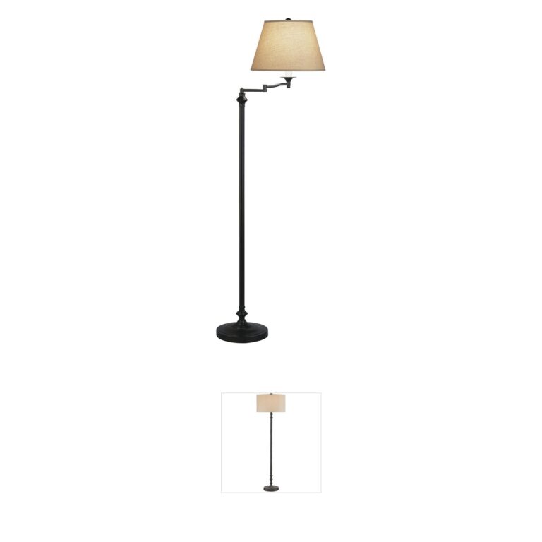 Robert Abbey Wilton Antique Rust Floor Lamp with Golden Saki Shade