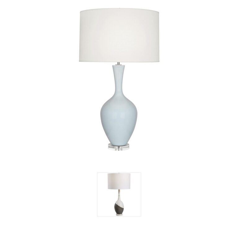 Robert Abbey Audrey Glazed Ceramic Table Lamp in Baby Blue