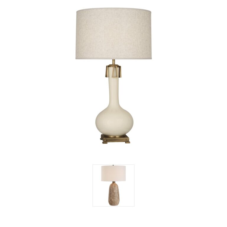 Robert Abbey Athena Bone Ceramic Ring Table Lamp