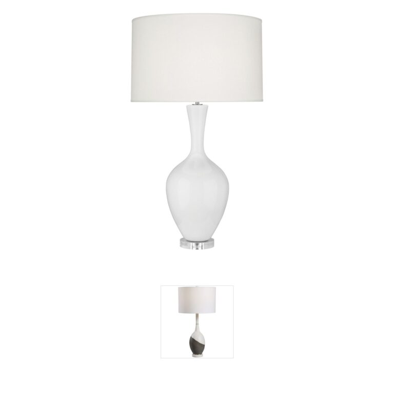 Robert Abbey Audrey Lily Glazed Ceramic Table Lamp with Lucite Base