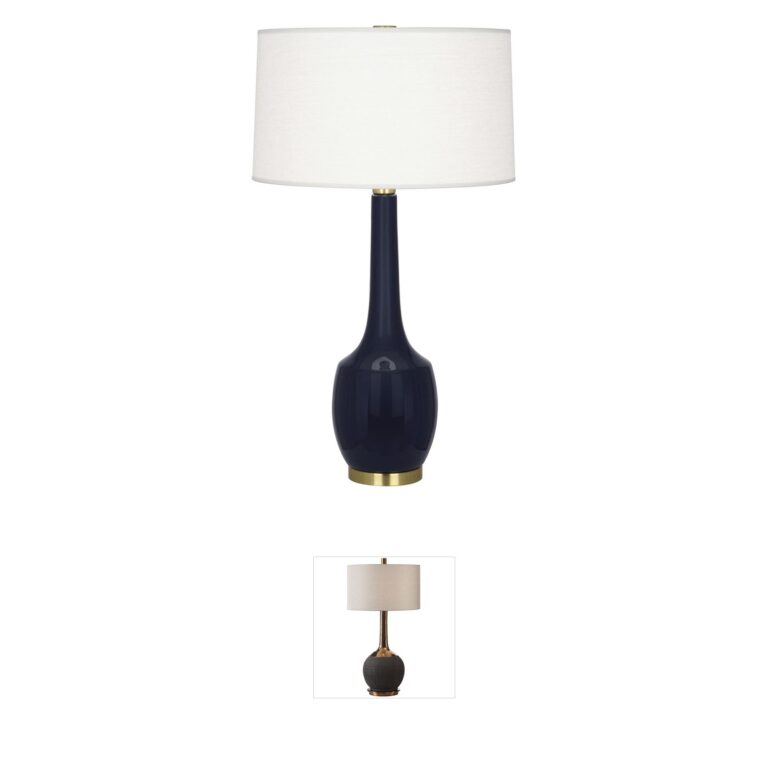 Robert Abbey Delilah Glazed Ceramic Table Lamp in Midnight Blue