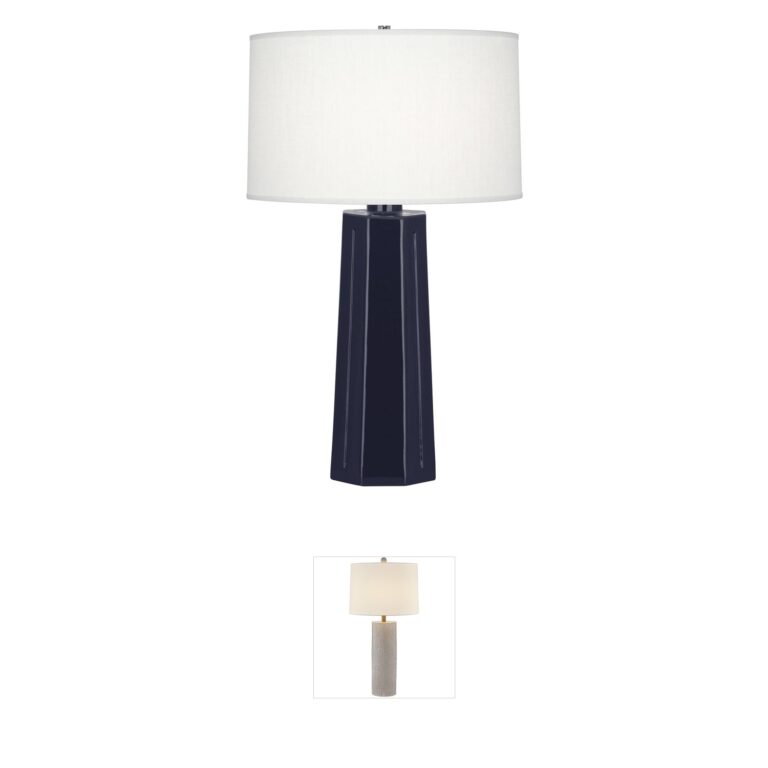 Robert Abbey Mason Midnight Blue Glazed Ceramic Table Lamp