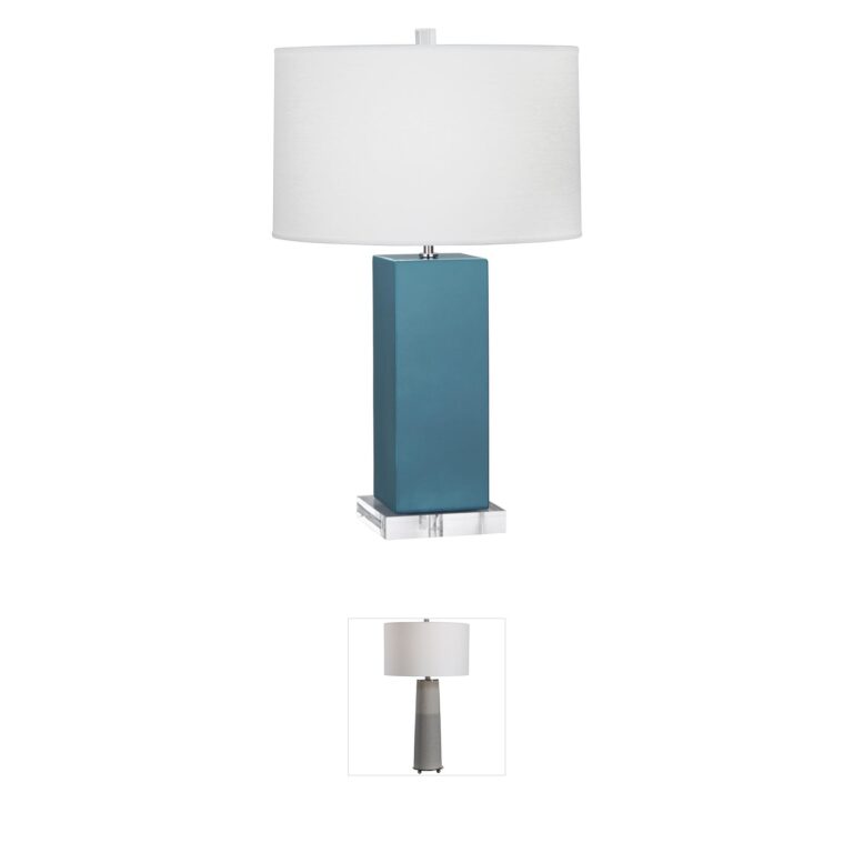 Robert Abbey Harvey Peacock Glazed Ceramic Table Lamp