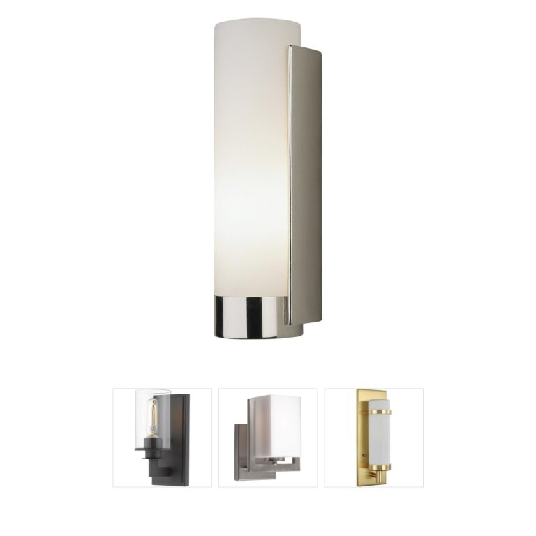 Robert Abbey Tyrone Polished Nickel Wall Sconce with White Frosted Glass