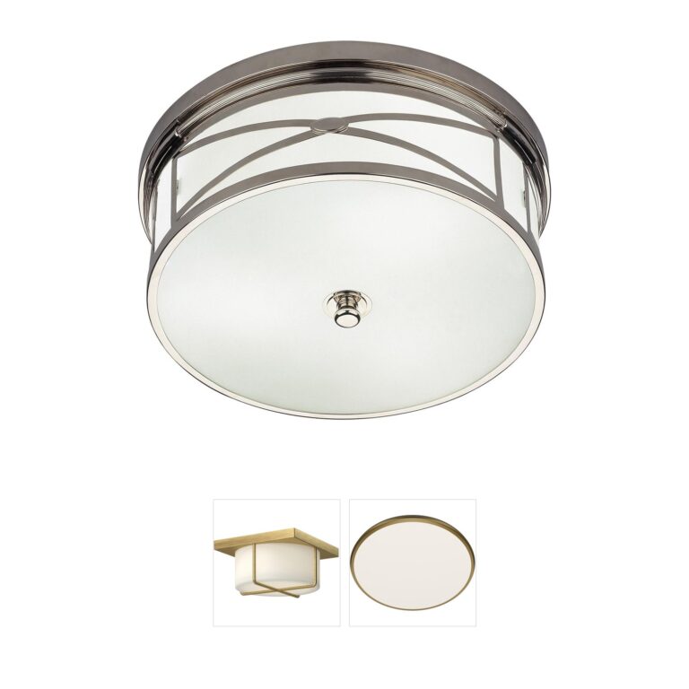 Robert Abbey Chase Polished Nickel Flushmount with Frosted Glass
