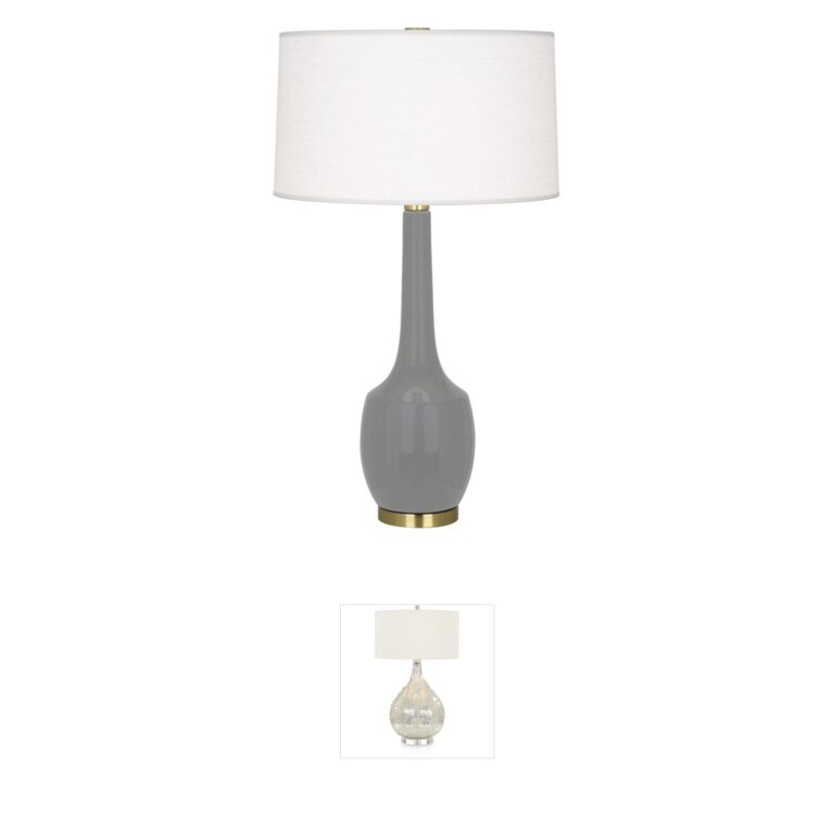 Robert Abbey Delilah Smoky Taupe Glazed Ceramic Table Lamp