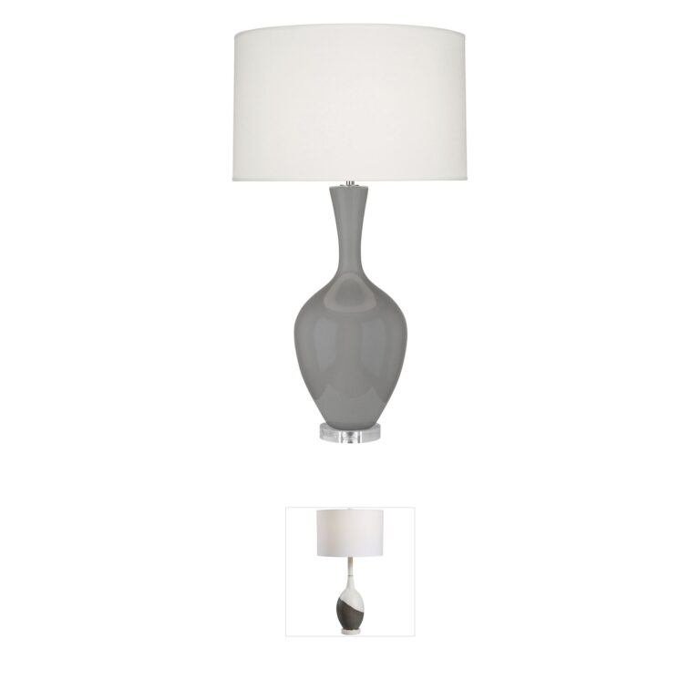 Robert Abbey Audrey Glazed Ceramic Table Lamp in Smoky Taupe