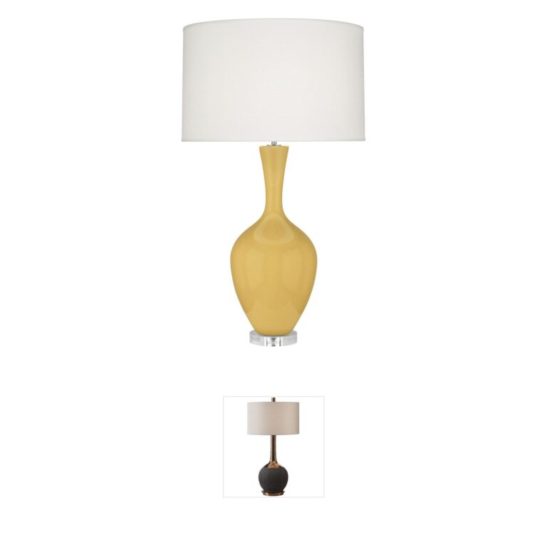 Robert Abbey Audrey Glazed Ceramic Table Lamp in Sunset Yellow
