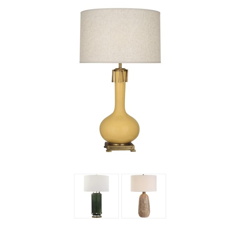 Robert Abbey Athena Sunset Yellow Glazed Ceramic Table Lamp