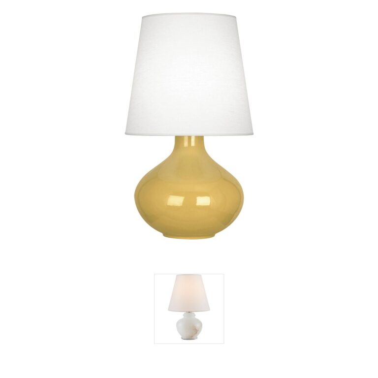 Robert Abbey June Sunset Yellow Glazed Ceramic Table Lamp