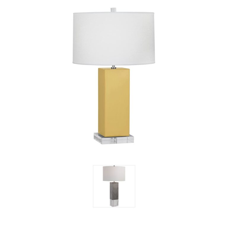 Robert Abbey Harvey Sunset Yellow Glazed Ceramic Table Lamp