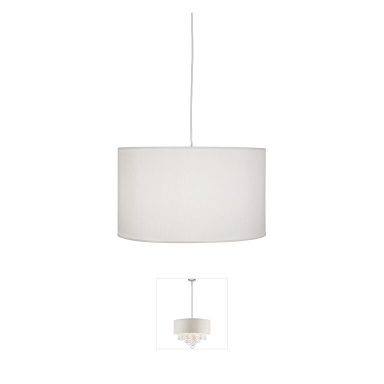 Robert Abbey Elena Painted White Fabric Pendant
