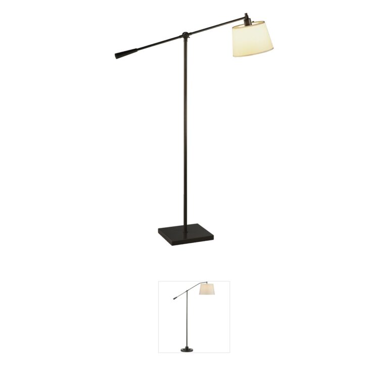 Robert Abbey Real Simple Deep Bronze Floor Lamp with Snowflake Fabric Shade