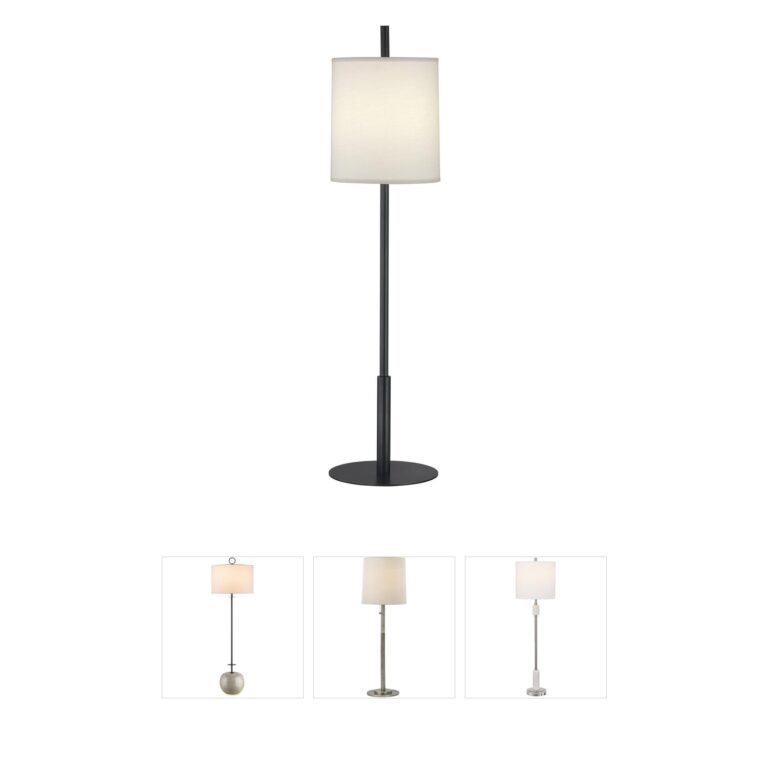 Robert Abbey Echo Deep Patina Bronze Table Lamp with Fondine Fabric Shade