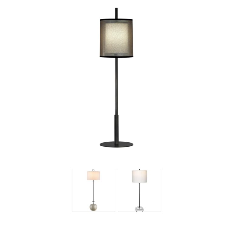 Robert Abbey Saturnia Deep Patina Bronze Table Lamp with Transparent Shade
