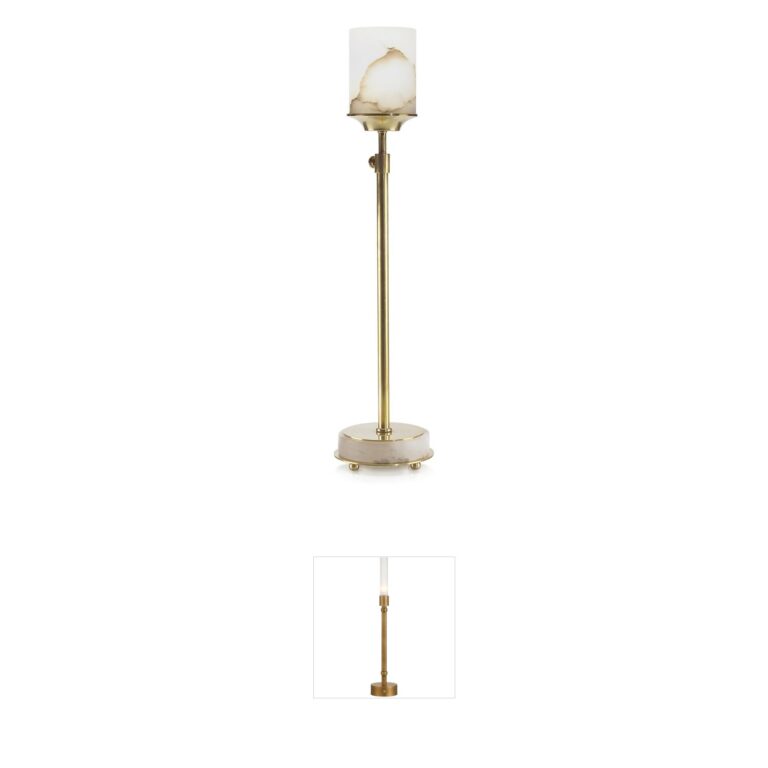 John-Richard Leah Honey Brass and Alabaster Buffet Lamp