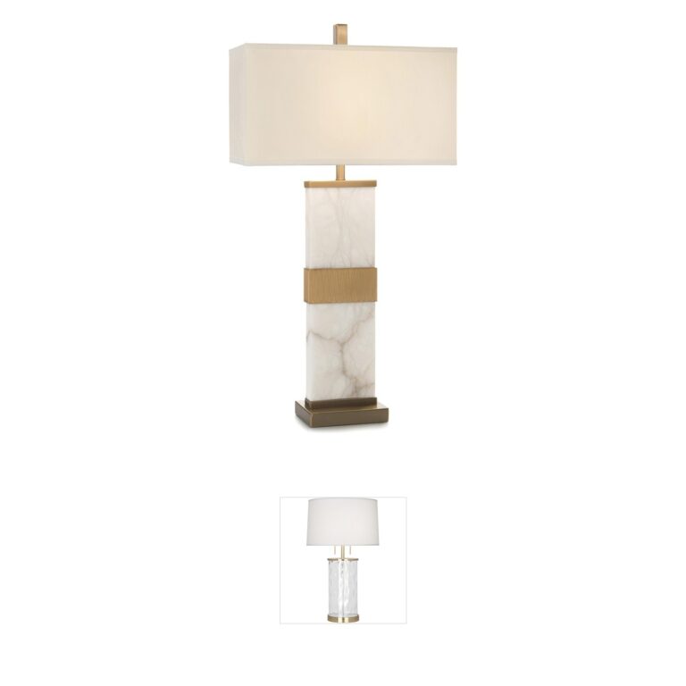 John-Richard Leah Alabaster Column Table Lamp