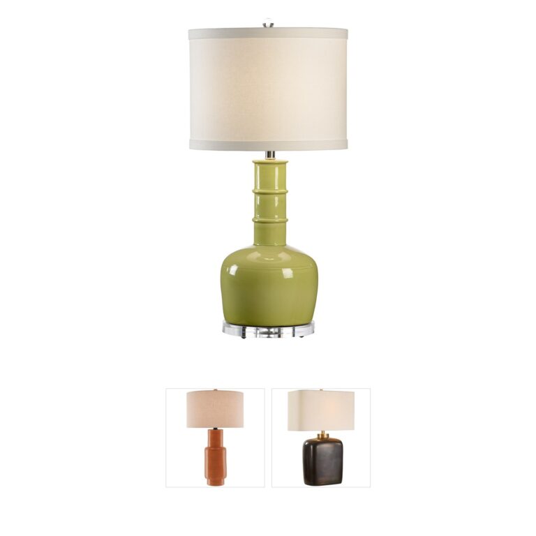 Wildwood Collection Kiwi Green Glaze Ceramic Table Lamp