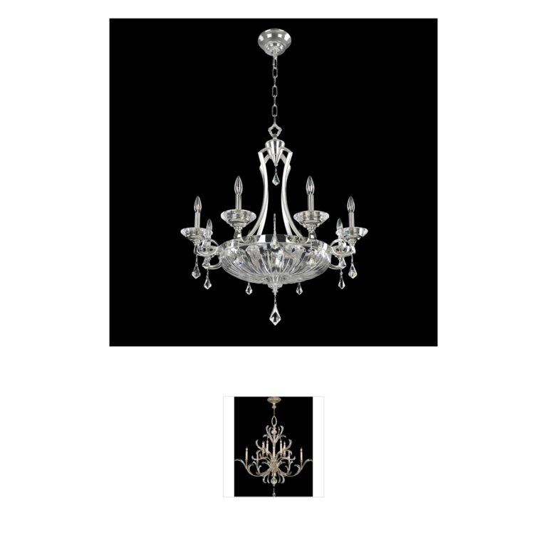 Allegri Orecchini 33" Two Tone Silver Crystal Chandelier