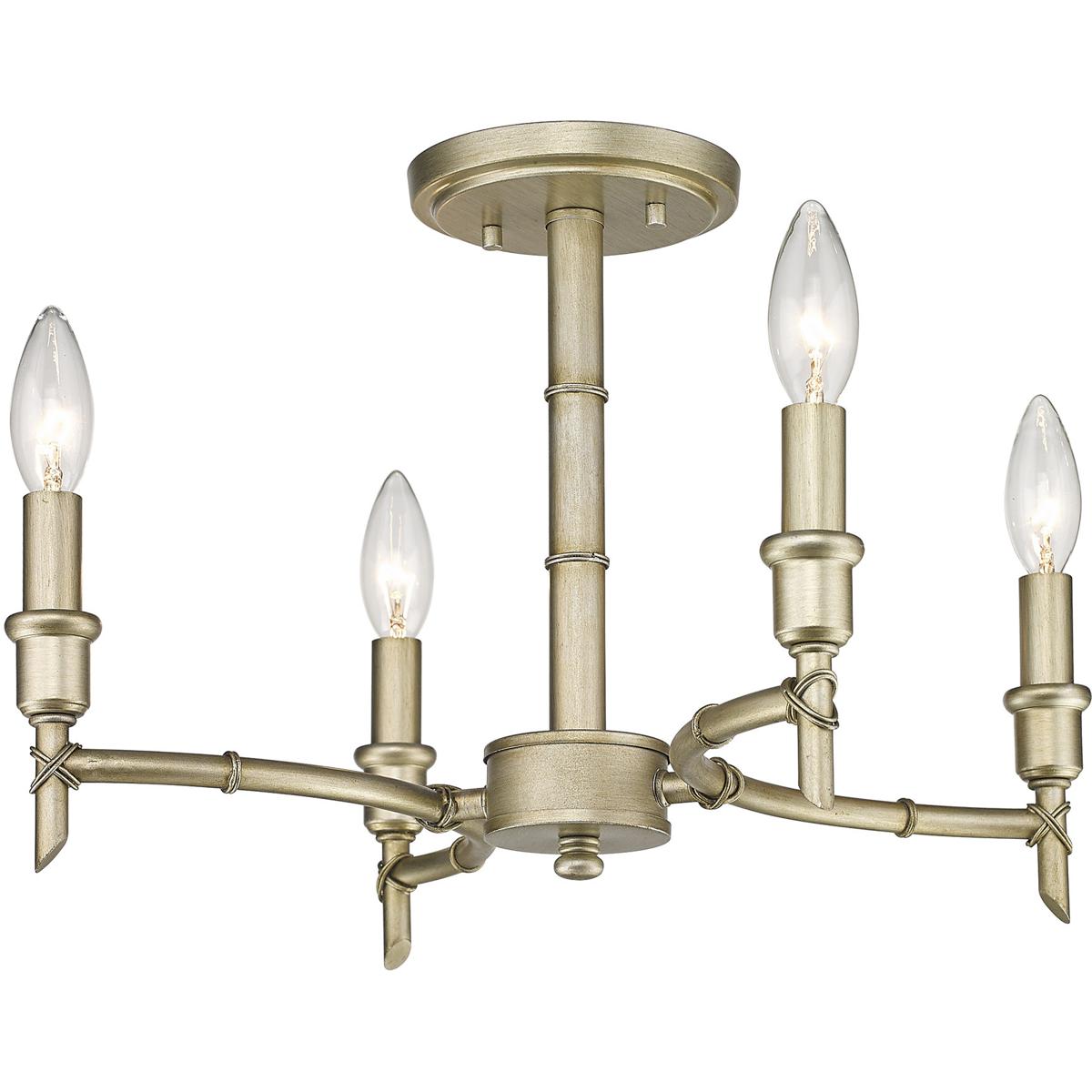 Golden Lighting Cambay White Gold Geometric Semi-Flush Mount