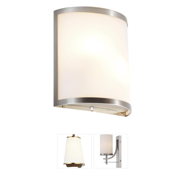 Access Lighting Artemis Basic 2-Light Brushed Steel Wall Sconce with Opal Glass