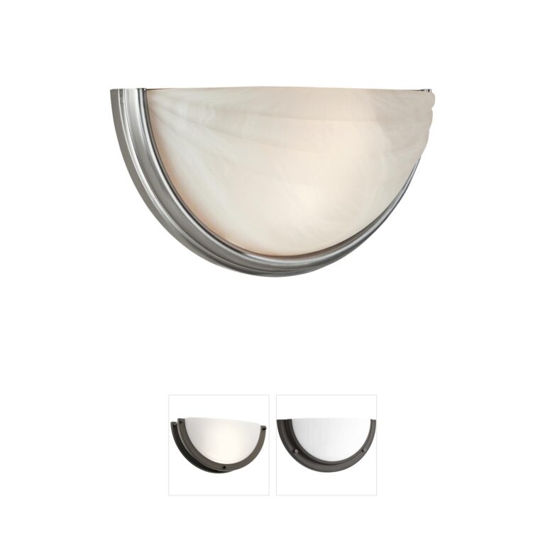 Access Lighting Crest 2-Light Satin Wall Sconce with Ribbed Alabaster Glass